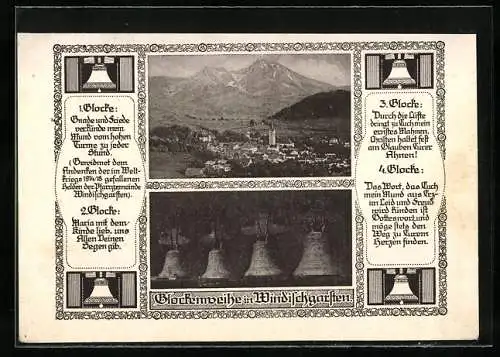 AK Windischgarsten, Glockenweihe 1923, Ortspanorama und Glocken