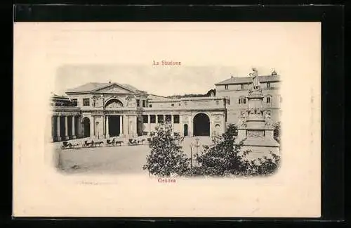 AK Genova, La Stazione, Bahnhof