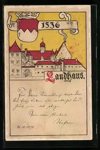 AK Alt-Wien, Landhaus, Wappen, 1536