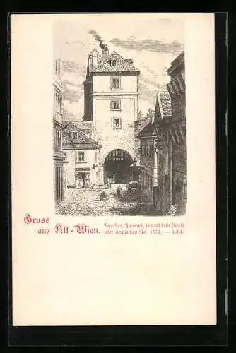 Künstler-AK Alt-Wien, Inneres Neuthor