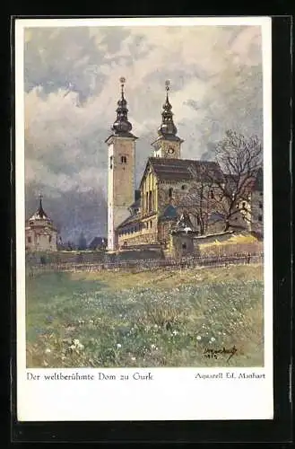 Künstler-AK Eduard Manhart: Gurk, Dom