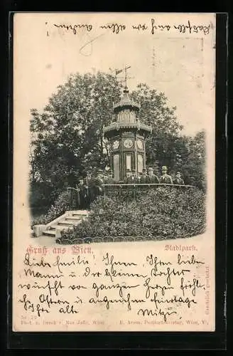 AK Wien, Wettersäule im Stadtpark