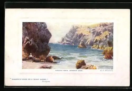 Künstler-AK Raphael Tuck & Sons Nr. 9723: Steeple Rock, Kynance Cove