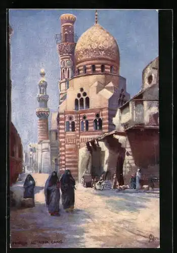 Künstler-AK Cairo, Mosque El Agma, Moschee