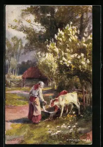 Künstler-AK Raphael Tuck & Sons Nr. 9031: A Frugal Meal