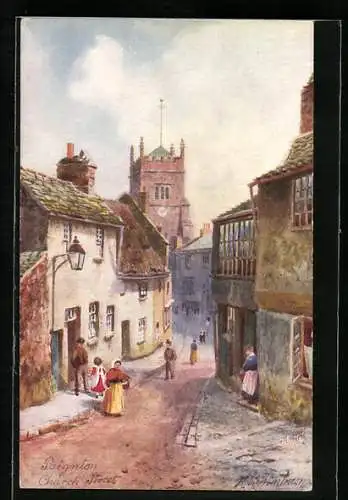 Künstler-AK Raphael Tuck & Sons Nr. 6284: Paignton, Church Street