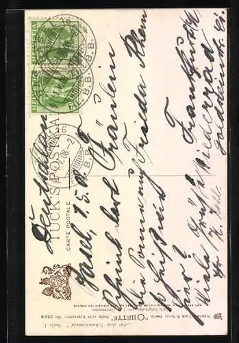 Künstler-AK Raphael Tuck & Sons Nr. 253B: Schwarzwaldmädel mit Rechen