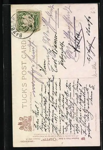 Künstler-AK Raphael Tuck & Sons Nr. 9617: Holzsammler mit Hund im verschneiten Wald