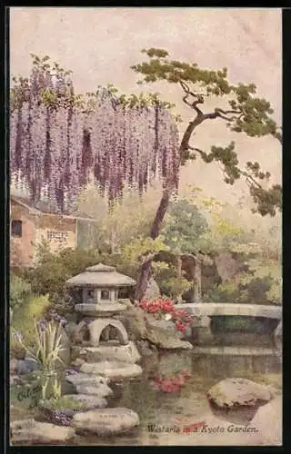 Künstler-AK Raphael Tuck & Sons Nr. 7918: Kyoto, Wistaria in a Kyoto Garden