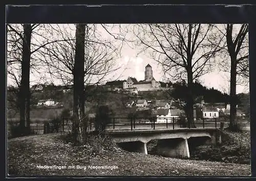 AK Niederalfingen, Totalansicht mit Burg Niederalfingen