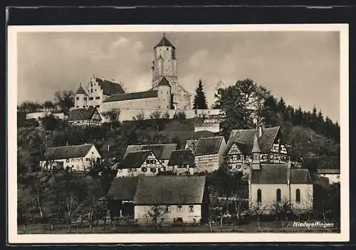AK Niederalfingen, Ortsansicht mit der Burg