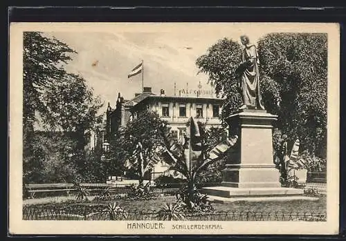 AK Hannover, Partie am Schillerdenkmal