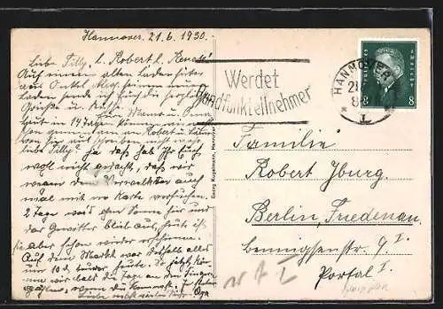 AK Hannover, Partie am Schillerdenkmal