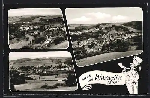AK Waxweiler /Eifel, Ortsansichten aus der Vogelschau