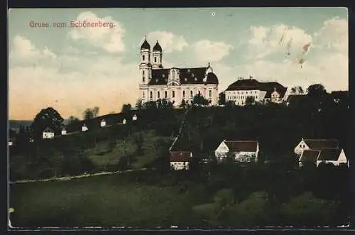 AK Ellwangen, Blick nach der Schönenbergkirche