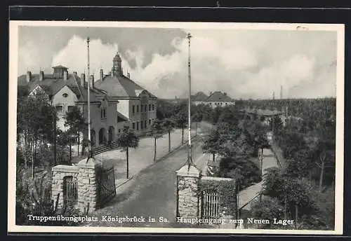 AK Königsbrück in Sa., Haupteingang zum Neuen Lager