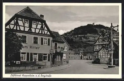 AK Heppenheim a. d. Bergstrasse, Gasthaus zum Ritter, Strassenansicht