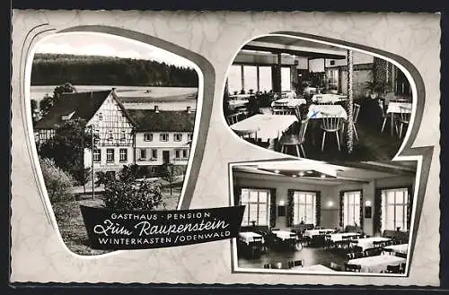 AK Winterkasten im Odenwald, Gasthaus und Pension zum Raupenstein