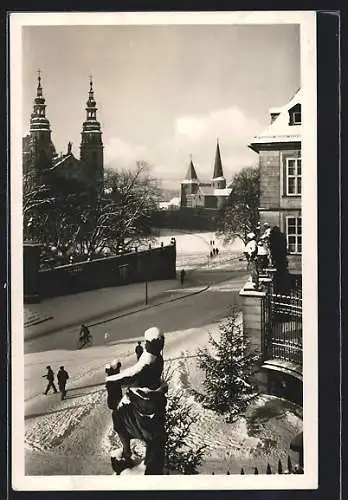 AK Fulda, Blick vom Schloss auf Dom & Michaelskirche