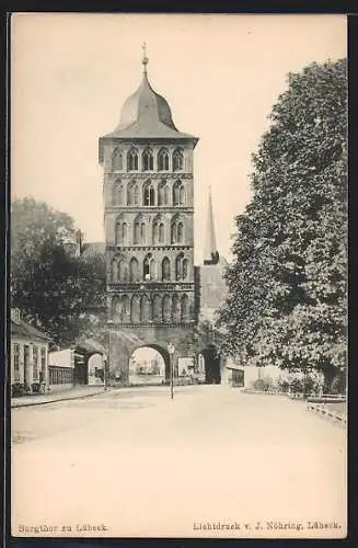 AK Lübeck, Blick zum Burgthor