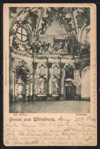 AK Würzburg, Kaisersaal im königlichen Schloss