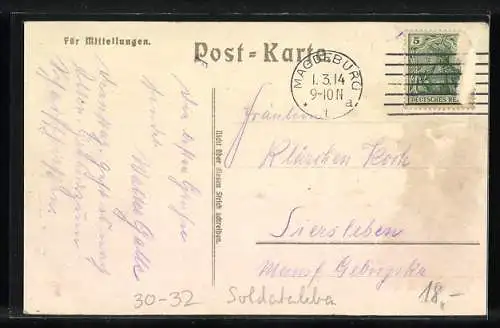 Lithographie Soldaten auf Reserve-Rutschbahn