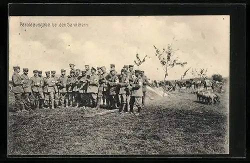 AK Paroleausgabe bei den Sanitätern, Rotes Kreuz