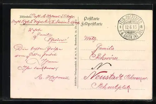 AK Quartier im Unterstand im Schützengraben