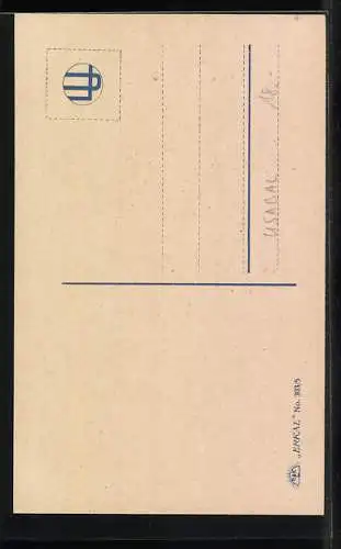 Künstler-AK Luis Usabal: Hübsche junge Dame raucht eine Zigarette