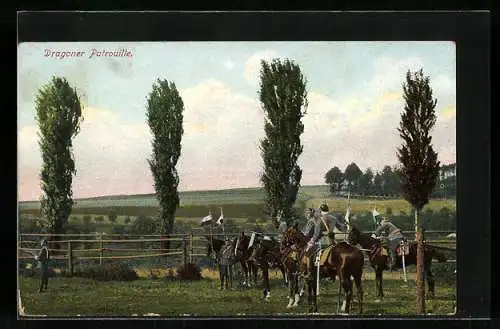 AK Deutsche Kavallerie, Dragoner Patrouille auf Vorposten