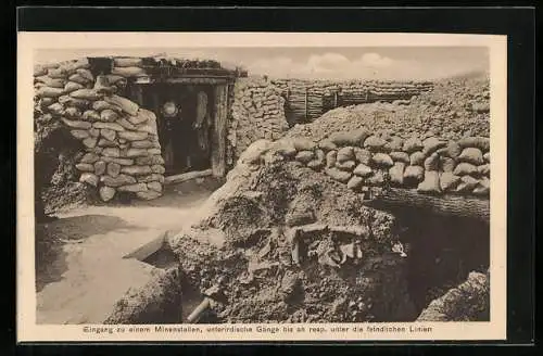 AK Schützengraben, Eingang zu einem Minenstollen