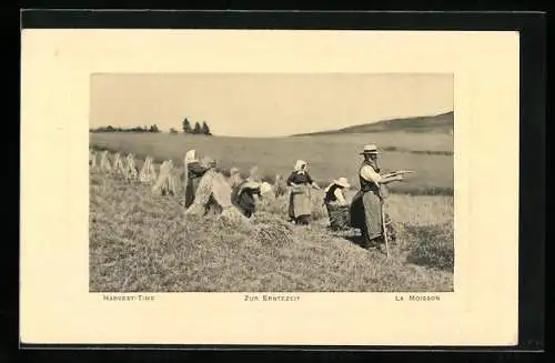AK Bauern zur Erntezeit auf dem Getreidefeld