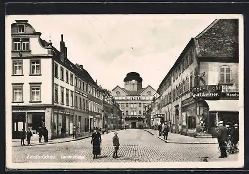 AK Zweibrücken, Lammstrasse mit Passanten