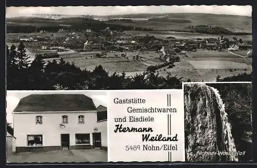 AK Nohn /Eifel, Gaststätte Hermann Weiland, Wasserfall, Gesamtansicht aus der Vogelschau