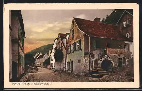 AK Gleisweiler, Partie in der Dorfstrasse