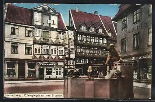 AK Braunschweig, Eulenspiegelhaus und Brunnen