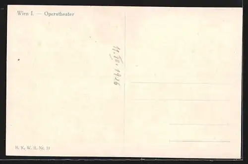 AK Wien, Operntheater mit Strassenbahn