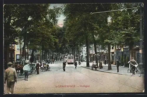 AK `s-Gravenhage, Hofspui, Strassenbahn