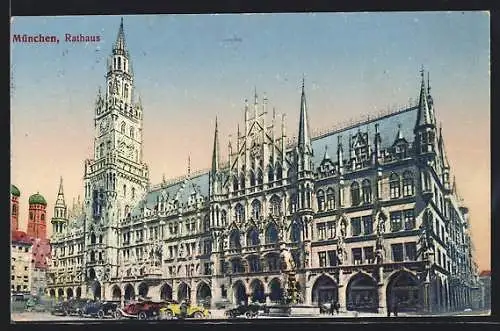 AK München, Rathaus und Frauentürme