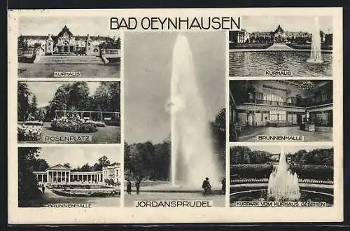 AK Bad Oeynhausen, Kurhaus, Brunnenhalle, Rosenplatz