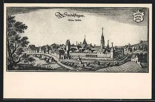 AK Sindelfingen, Anno 1650, Nach Merian