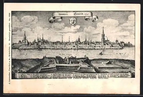 Künstler-AK Emmerich am Rhein, Alte Ortsansicht nach Merian von 1647