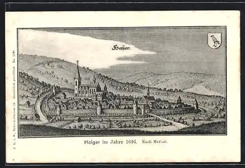 AK Haiger, Totale im Jahre 1646, nach Merian