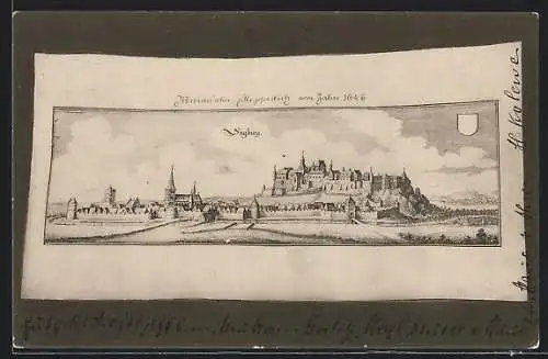 Künstler-AK Siegburg, Kupferstich von 1642