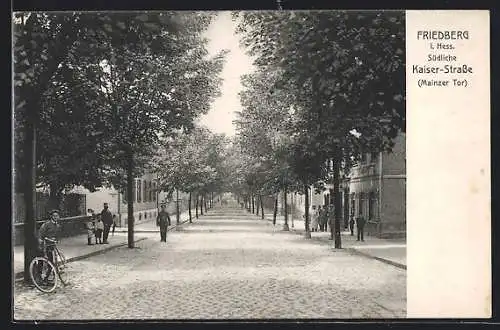 AK Friedberg i. Hessen, Partie in der südlichen Kaiser-Strasse (Mainzer Tor)