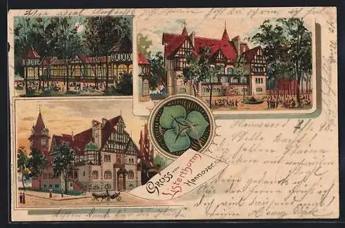 Lithographie Hannover, Gaststätte Listerthurm mit Aussengastronomie