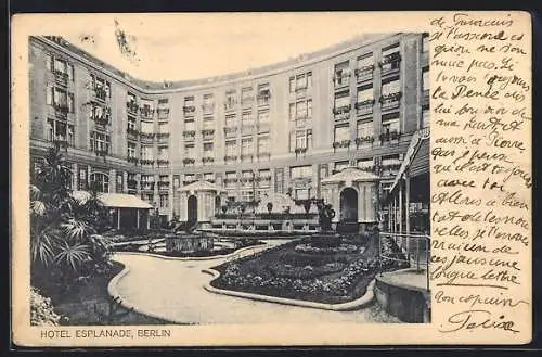 AK Berlin-Tiergarten, Hotel Esplanade, Innenhof