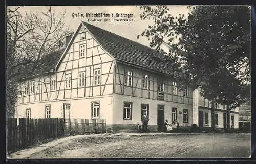 AK Heldrungen, Gasthaus Waldschlösschen von Karl Forstreuter