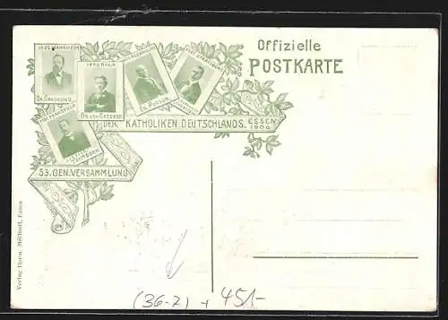 Lithographie Essen a. d. Ruhr, 53. General-Versammlung der Katholiken Deutschlands, Kirche