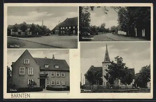 AK Barnten, Dorfstrasse, Am Thie, Schule, Kirche